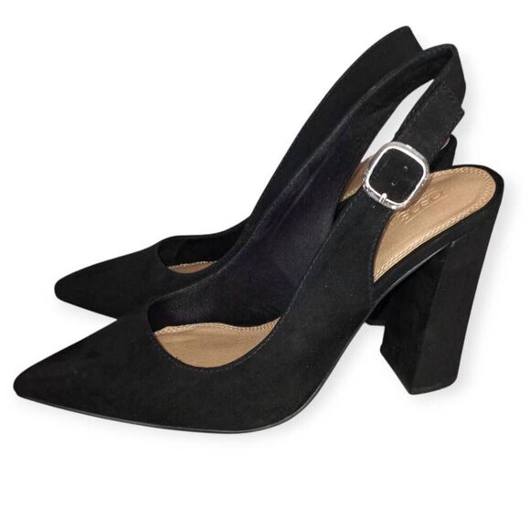 ASOS DESIGN PARSON SLINGBACK HIGH BLOCK HEELS IN BLACK SZ.7 EUC. - Picture 3 of 7